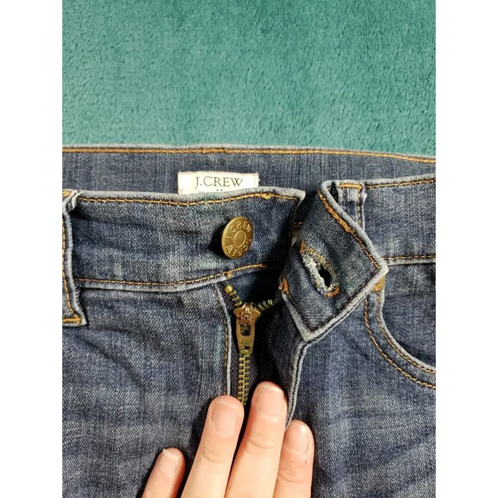J.Crew Jeans Size 27x28 Mens Blue Pants Stretch Denim Mid Rise Straight Ankle